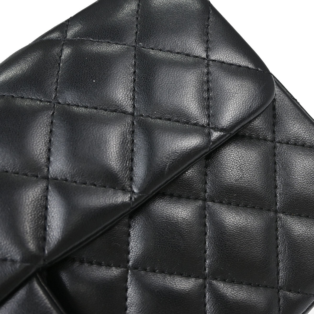 Chanel Black Lambskin East West Shoulder Bag