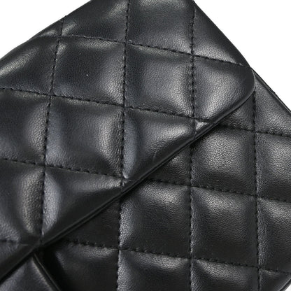 Chanel Black Lambskin East West Shoulder Bag
