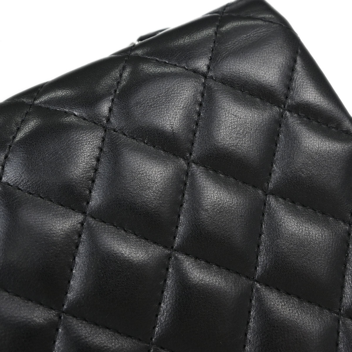 Chanel Black Lambskin East West Shoulder Bag