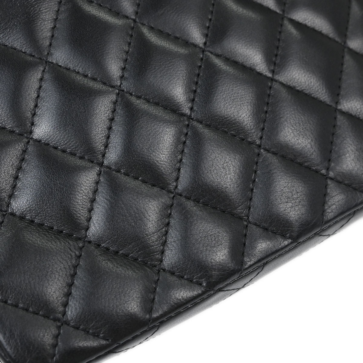 Chanel Black Lambskin East West Shoulder Bag
