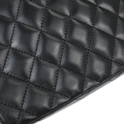 Chanel Black Lambskin East West Shoulder Bag