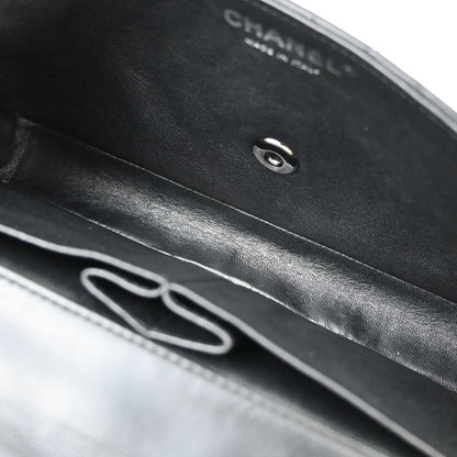 Chanel Black Lambskin East West Shoulder Bag