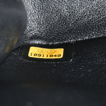 Chanel Black Lambskin East West Shoulder Bag