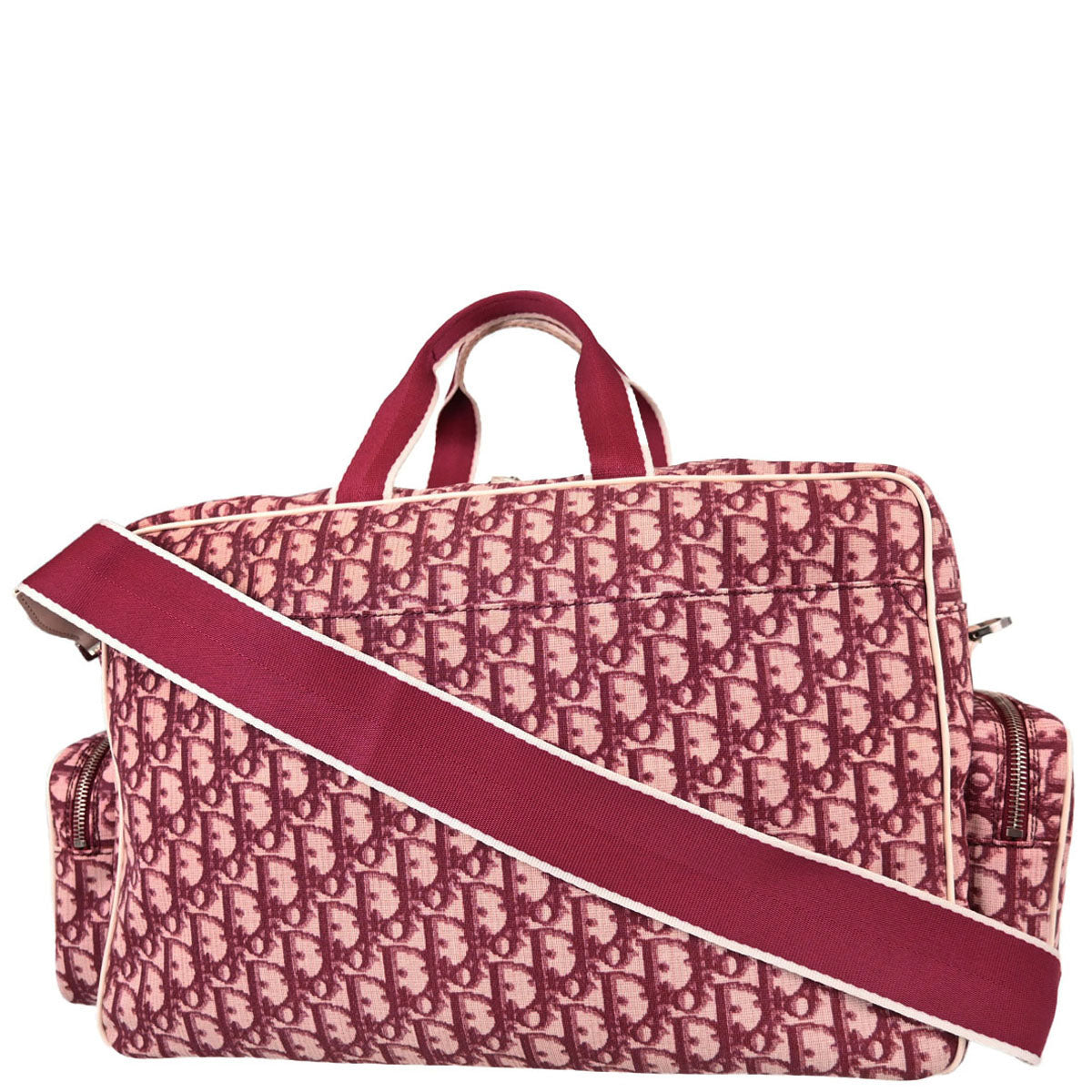 Christian Dior Burgundy Trotter 2way Duffle Handbag