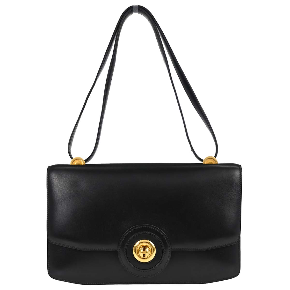 Hermes Black Box Calf Cocarde Shoulder Bag