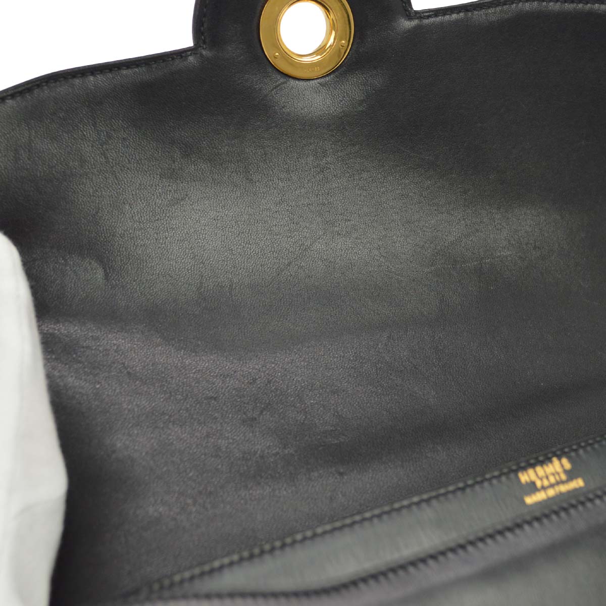 Hermes Black Box Calf Cocarde Shoulder Bag