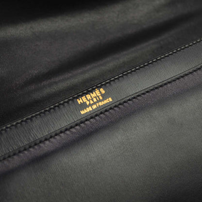 Hermes Black Box Calf Cocarde Shoulder Bag