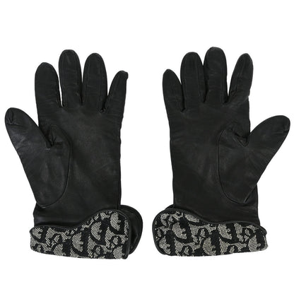 Christian Dior Gloves Lambskin Trotter Black Small Good