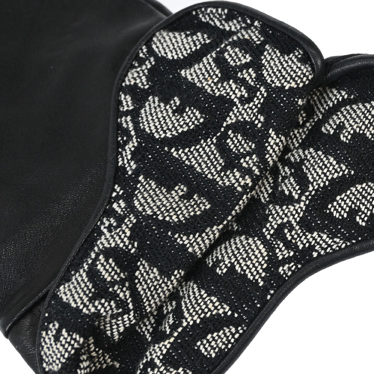 Christian Dior Gloves Lambskin Trotter Black Small Good