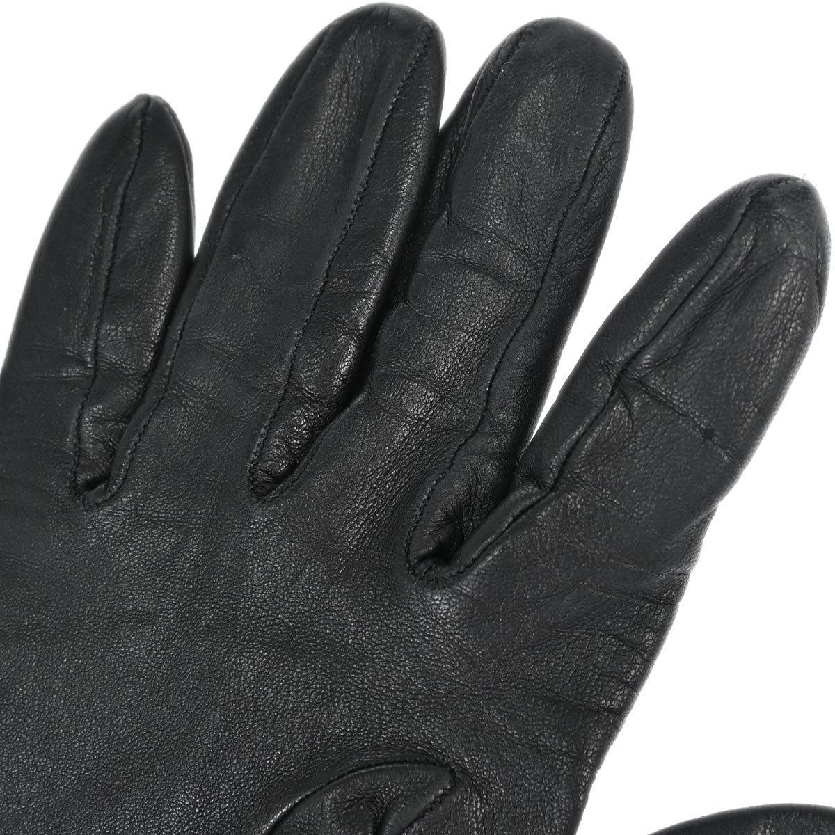 Christian Dior Gloves Lambskin Trotter Black Small Good