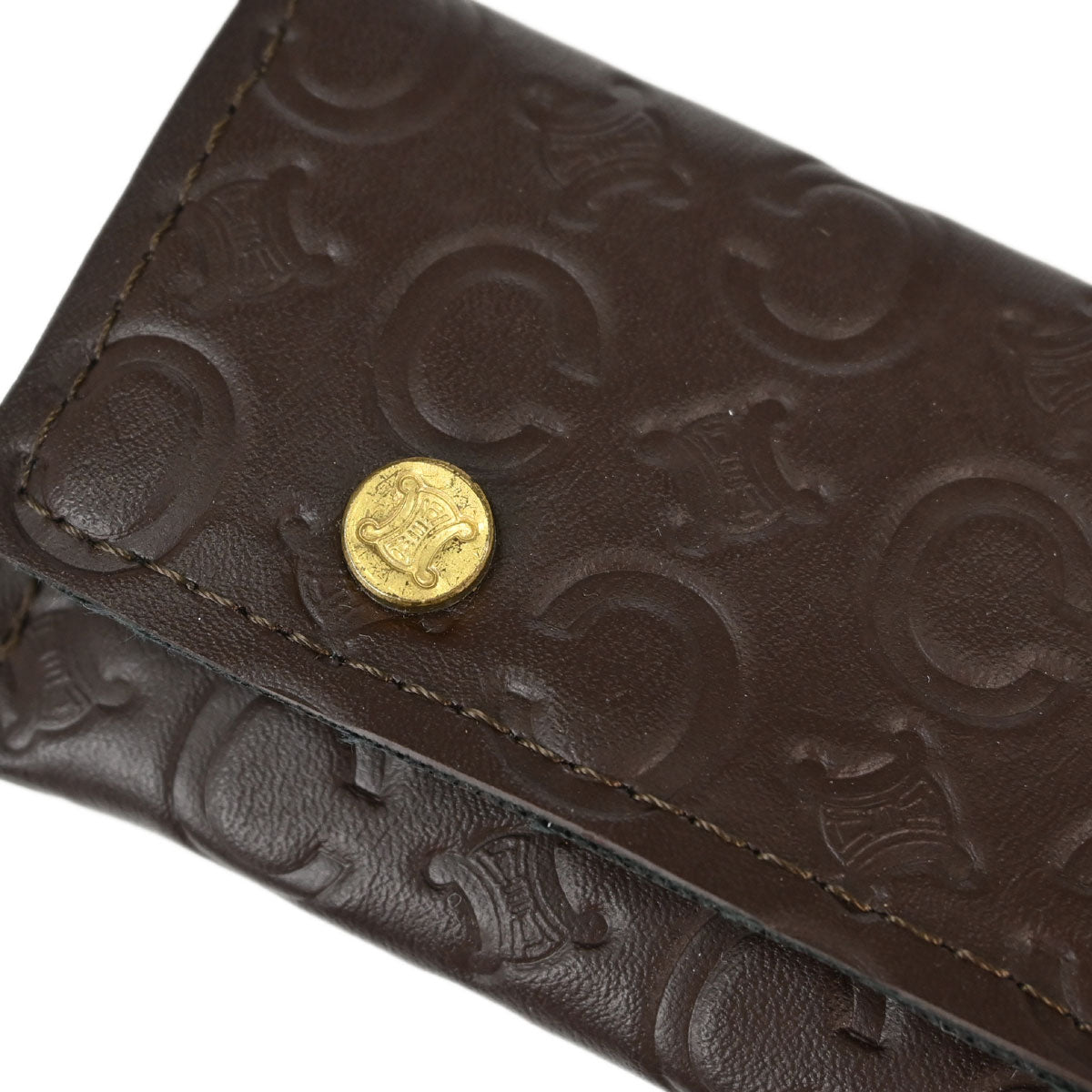 Celine Folding Fan Case Set Brown Small Good