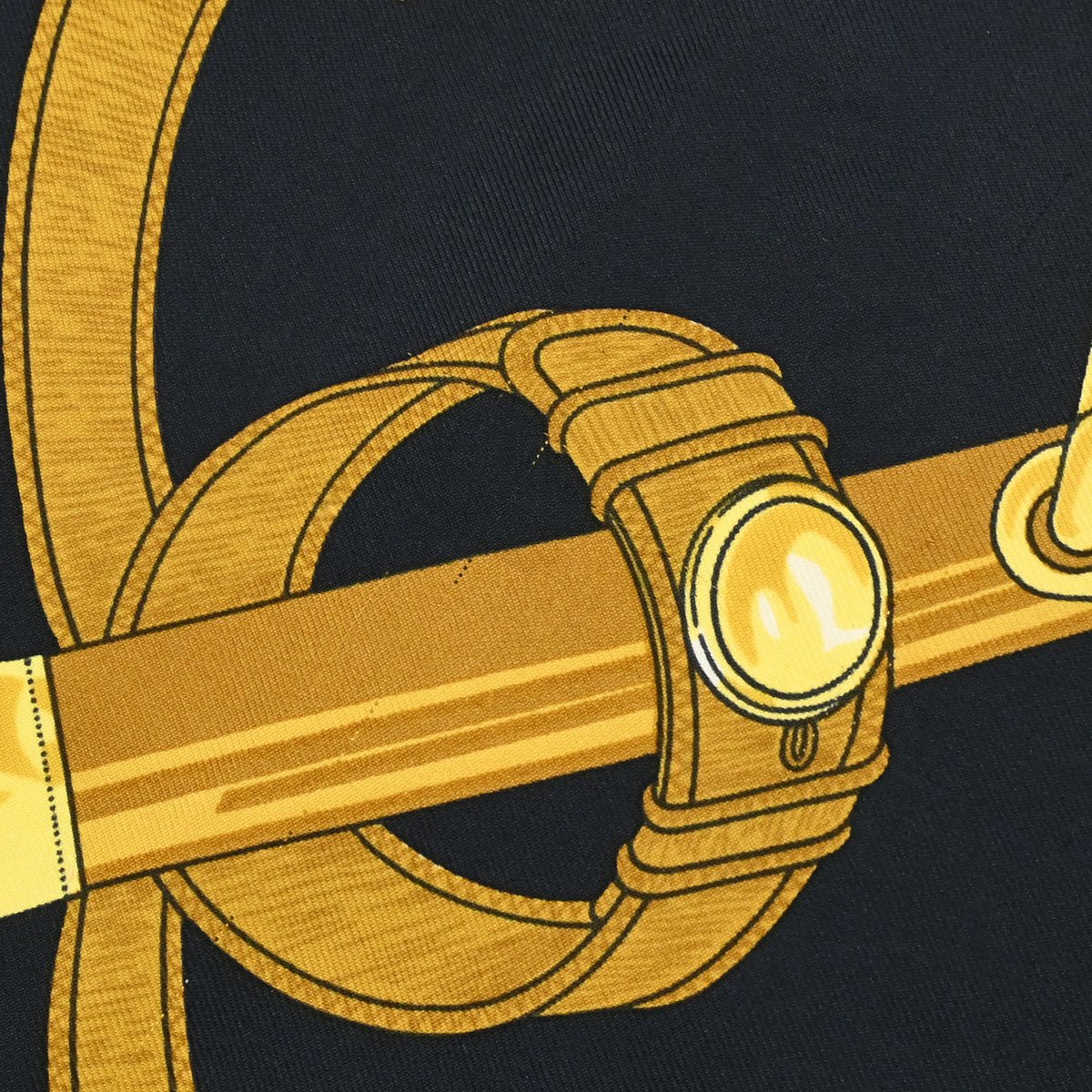 Hermes Scarf Carre 90 Eperon d'Or Black Small Good