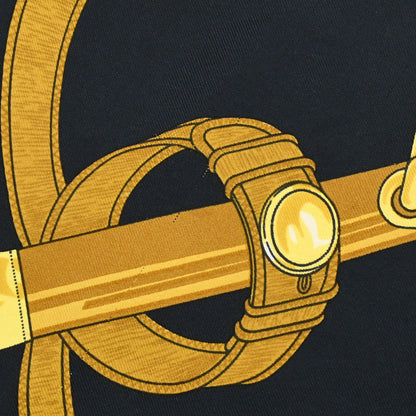 Hermes Scarf Carre 90 Eperon d'Or Black Small Good