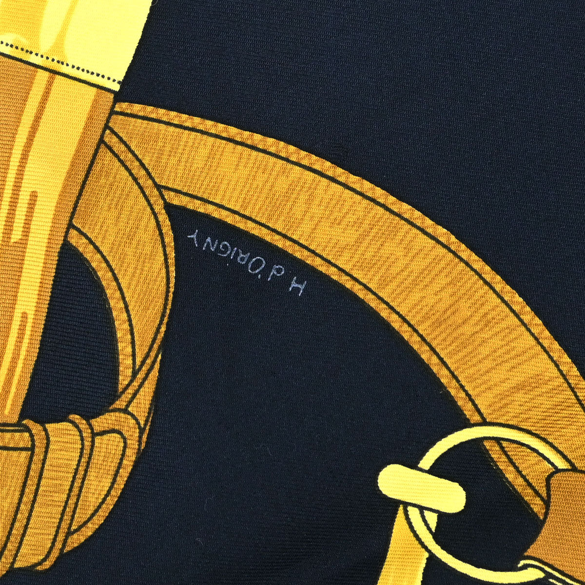 Hermes Scarf Carre 90 Eperon d'Or Black Small Good