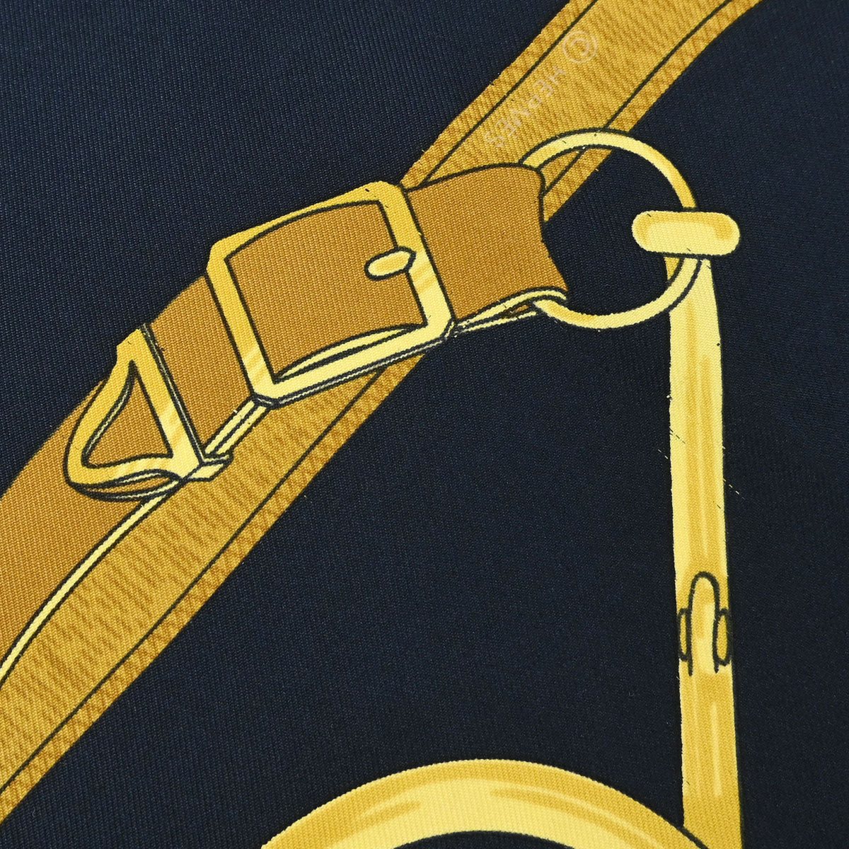Hermes Scarf Carre 90 Eperon d'Or Black Small Good