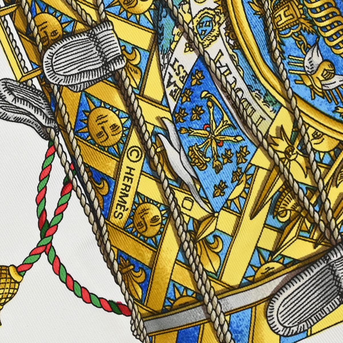 Hermes Scarf Carre 90 Les Tambours Green Small Good