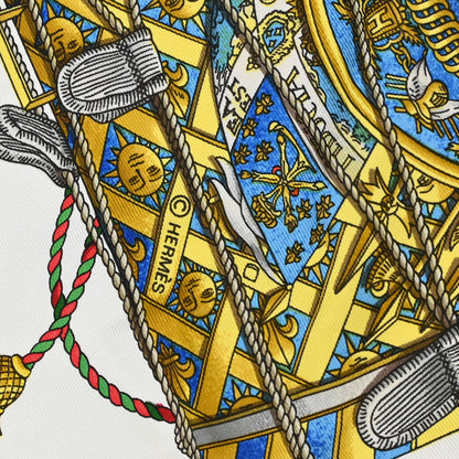 Hermes Scarf Carre 90 Les Tambours Green Small Good
