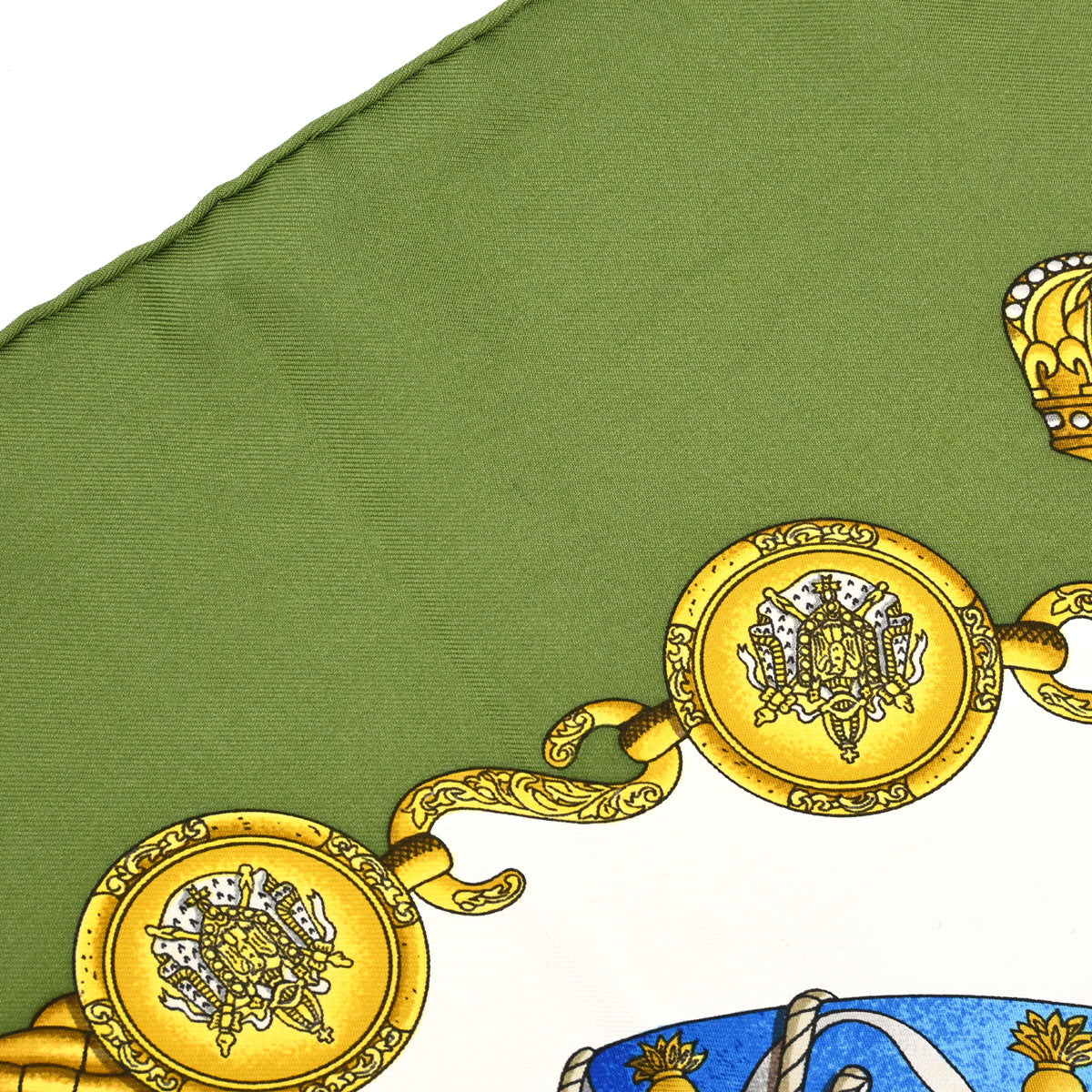 Hermes Scarf Carre 90 Les Tambours Green Small Good