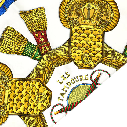 Hermes Scarf Carre 90 Les Tambours Green Small Good