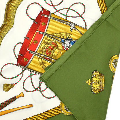 Hermes Scarf Carre 90 Les Tambours Green Small Good