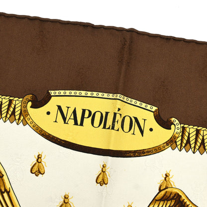Hermes Scarf Carre 90 Napoleon Brown Small Good