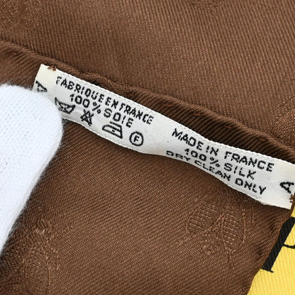 Hermes Scarf Carre 90 Napoleon Brown Small Good