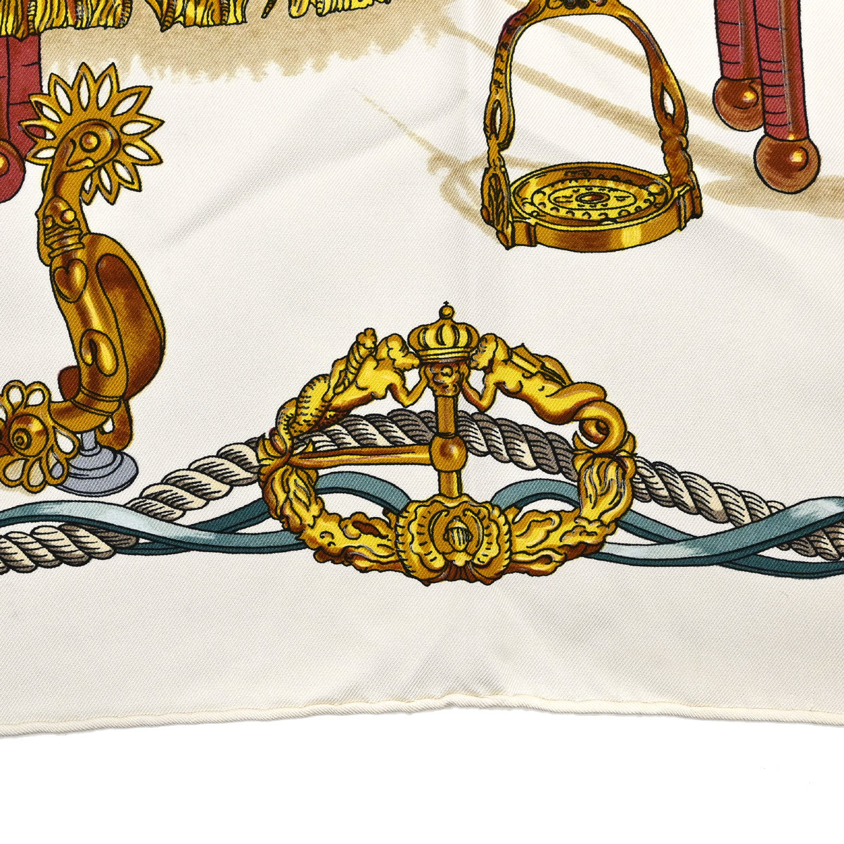 Hermes Scarf Carre 90 Musee White Small Good