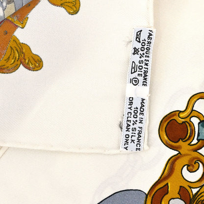 Hermes Scarf Carre 90 Musee White Small Good