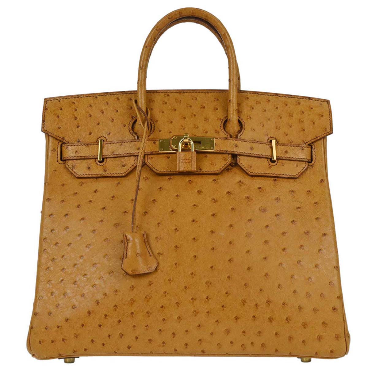 Hermes * Chestnut Ostrich HAC Haut a Courroies 32 Handbag