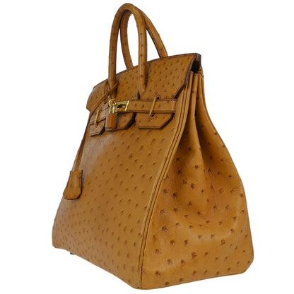 Hermes * Chestnut Ostrich HAC Haut a Courroies 32 Handbag