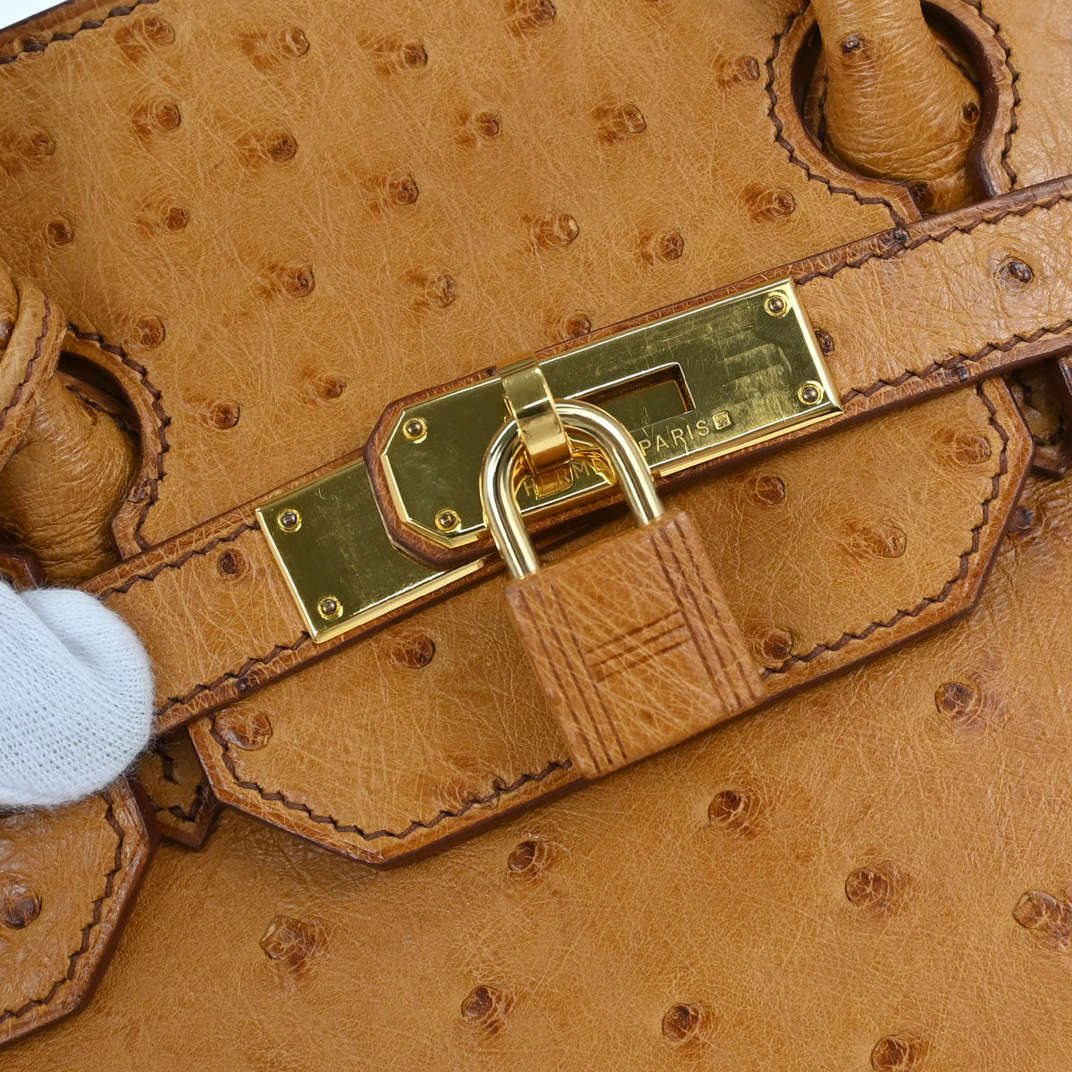 Hermes * Chestnut Ostrich HAC Haut a Courroies 32 Handbag