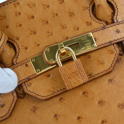 Hermes * Chestnut Ostrich HAC Haut a Courroies 32 Handbag