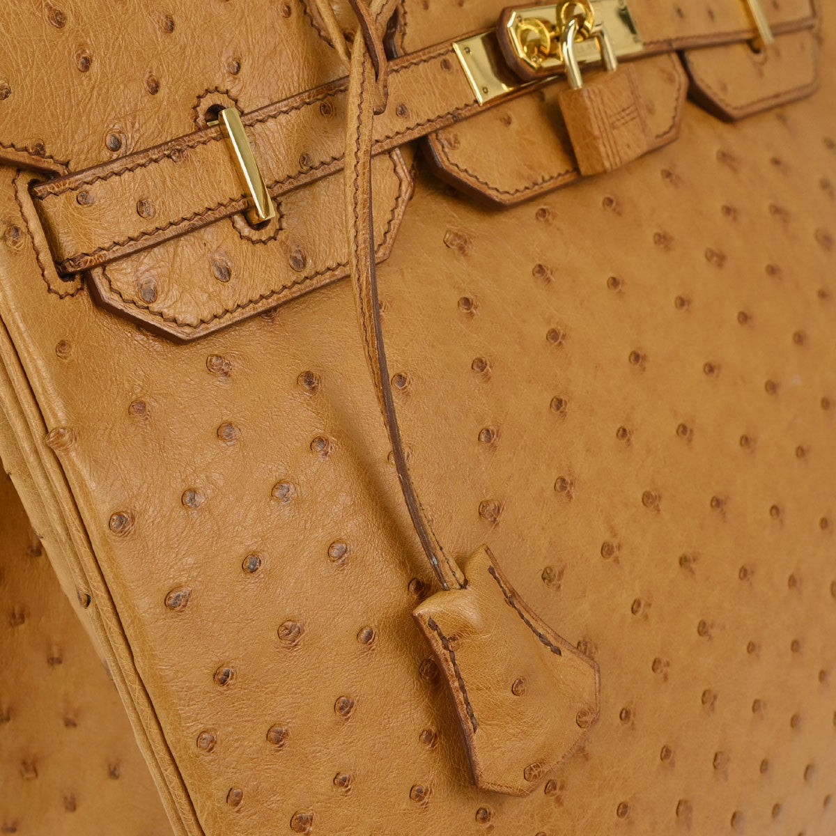 Hermes * Chestnut Ostrich HAC Haut a Courroies 32 Handbag