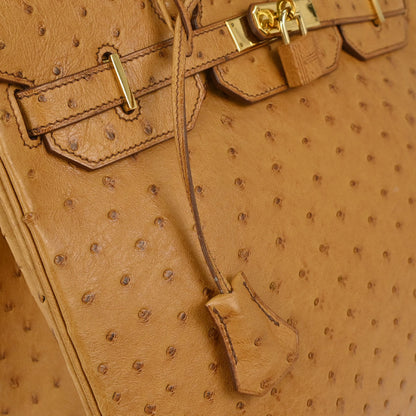 Hermes * Chestnut Ostrich HAC Haut a Courroies 32 Handbag