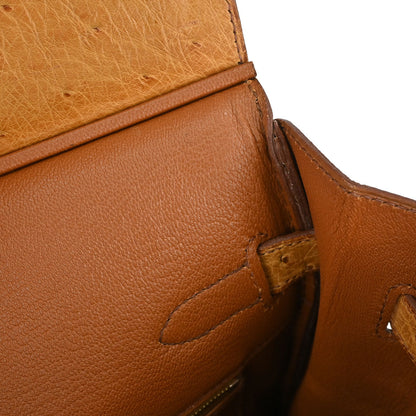 Hermes * Chestnut Ostrich HAC Haut a Courroies 32 Handbag
