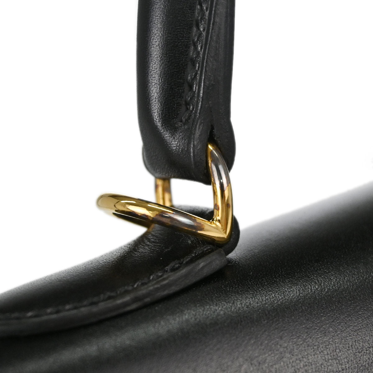 Hermes Black Box Calf Kelly 28 Sellier 2way Shoulder Handbag