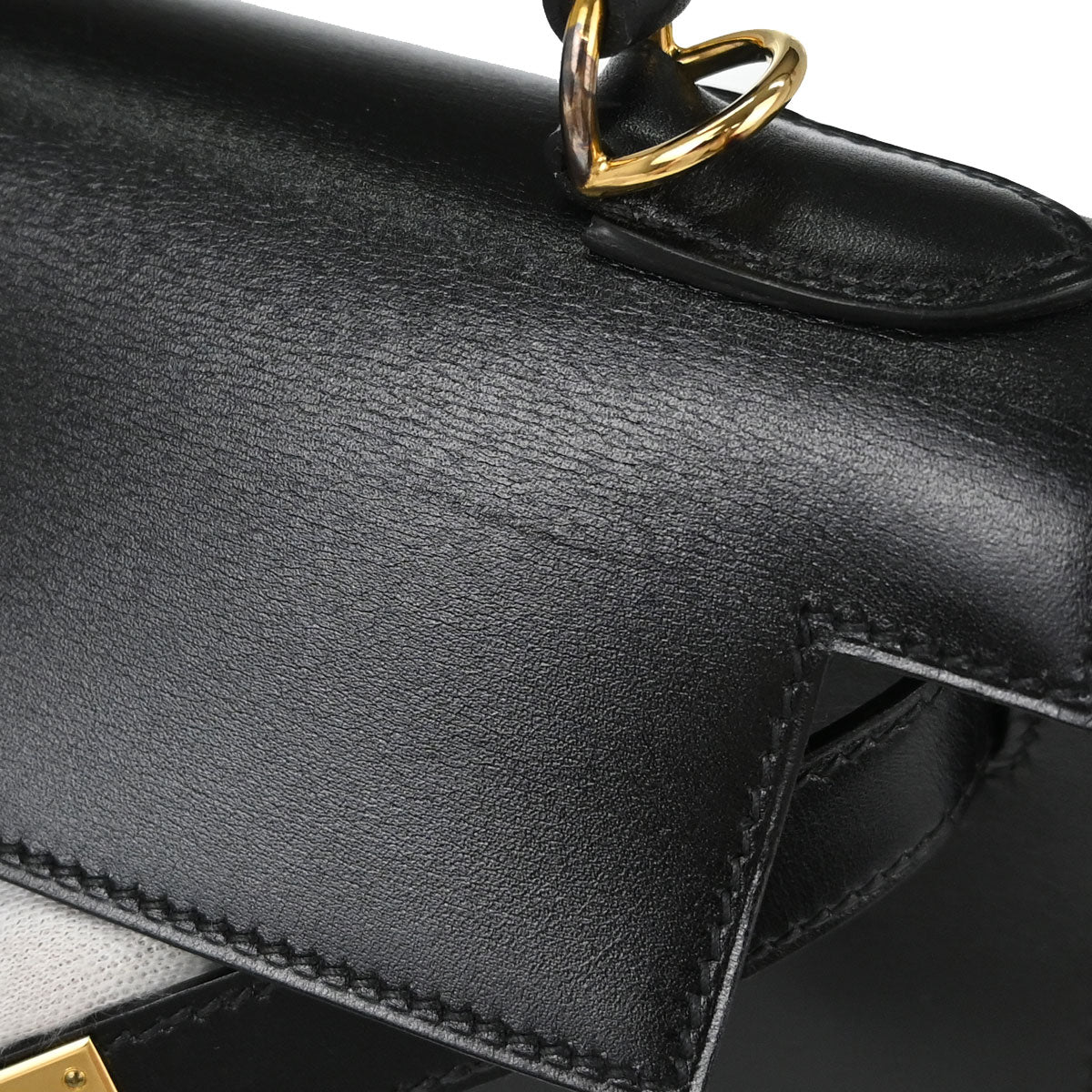 Hermes Black Box Calf Kelly 28 Sellier 2way Shoulder Handbag