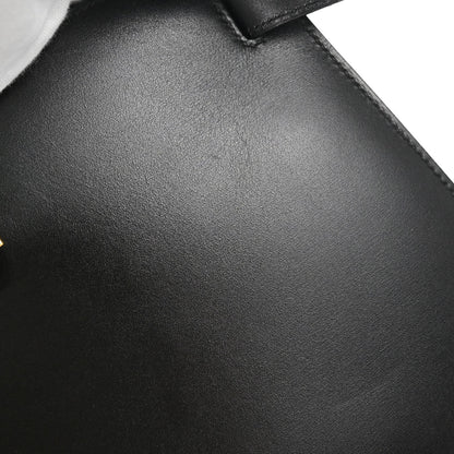 Hermes Black Box Calf Kelly 28 Sellier 2way Shoulder Handbag