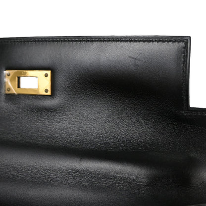 Hermes Black Box Calf Kelly 28 Sellier 2way Shoulder Handbag