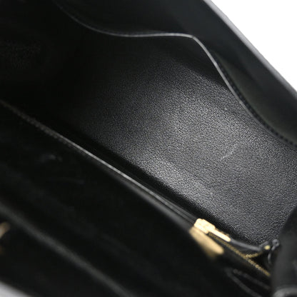 Hermes Black Box Calf Kelly 28 Sellier 2way Shoulder Handbag