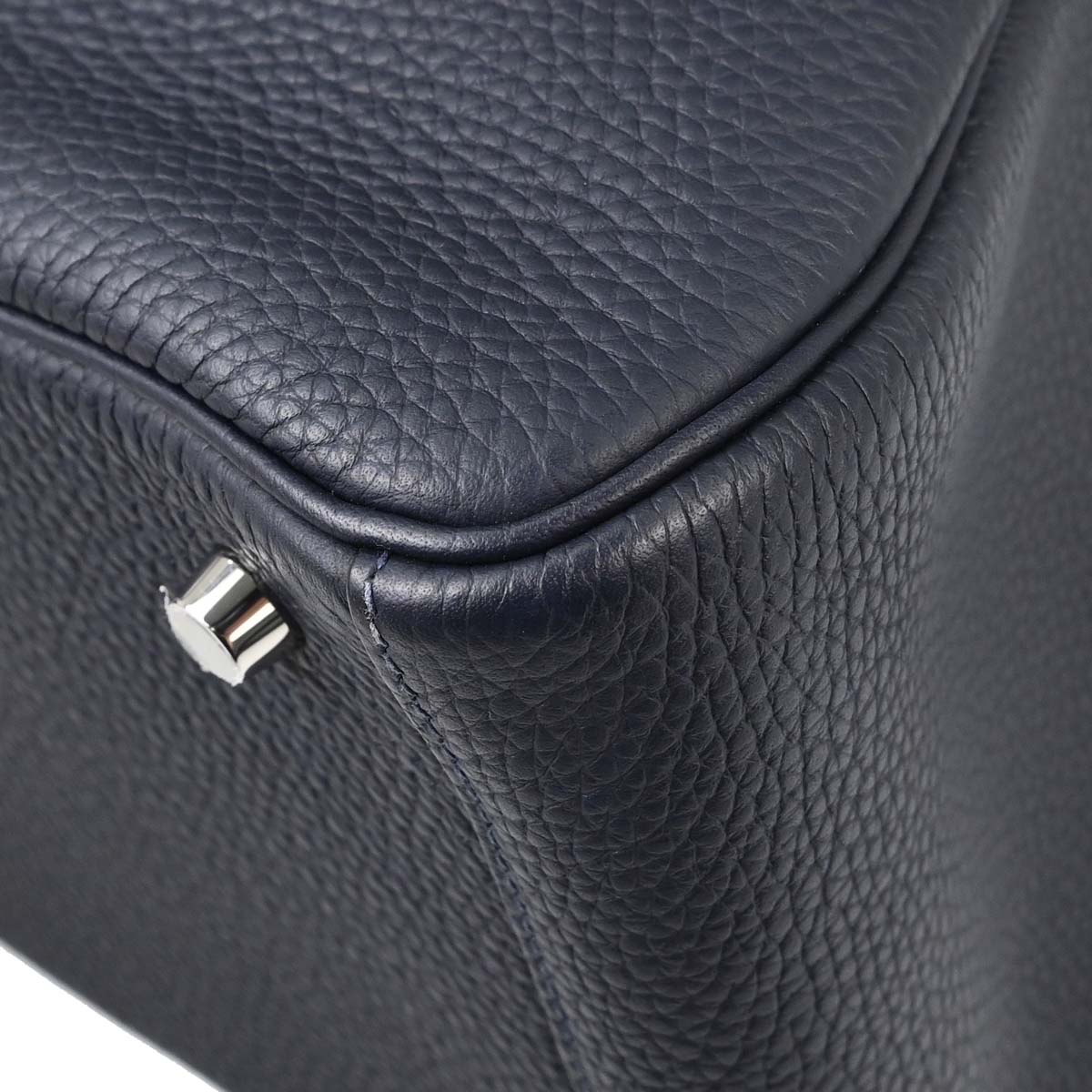 Hermes Blue Nuit Taurillon Clemence Lindy 30 Shoulder Bag