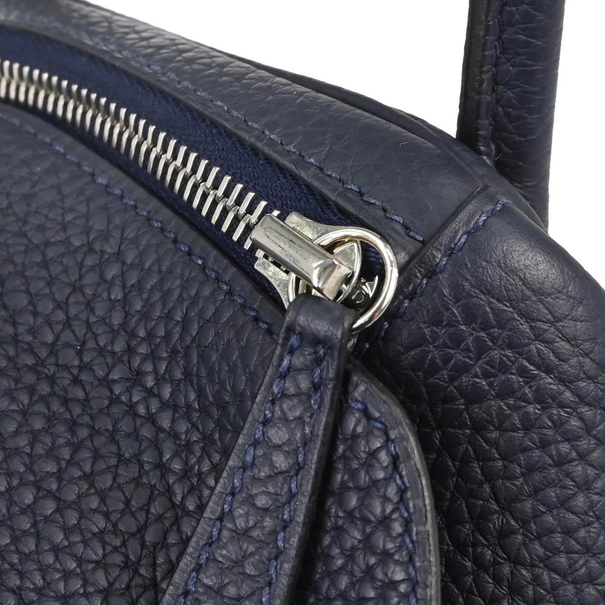 Hermes Blue Nuit Taurillon Clemence Lindy 30 Shoulder Bag