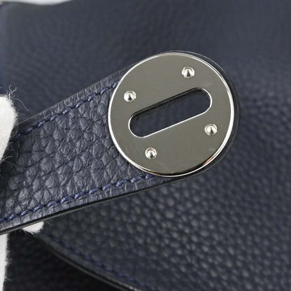 Hermes Blue Nuit Taurillon Clemence Lindy 30 Shoulder Bag