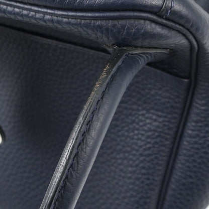 Hermes Blue Nuit Taurillon Clemence Lindy 30 Shoulder Bag