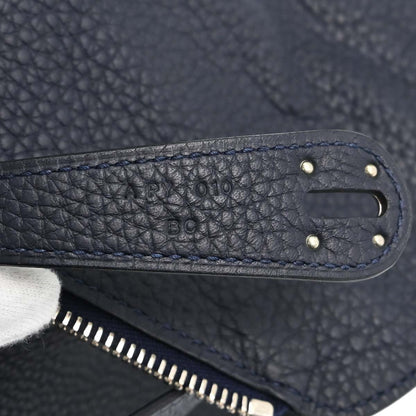 Hermes Blue Nuit Taurillon Clemence Lindy 30 Shoulder Bag