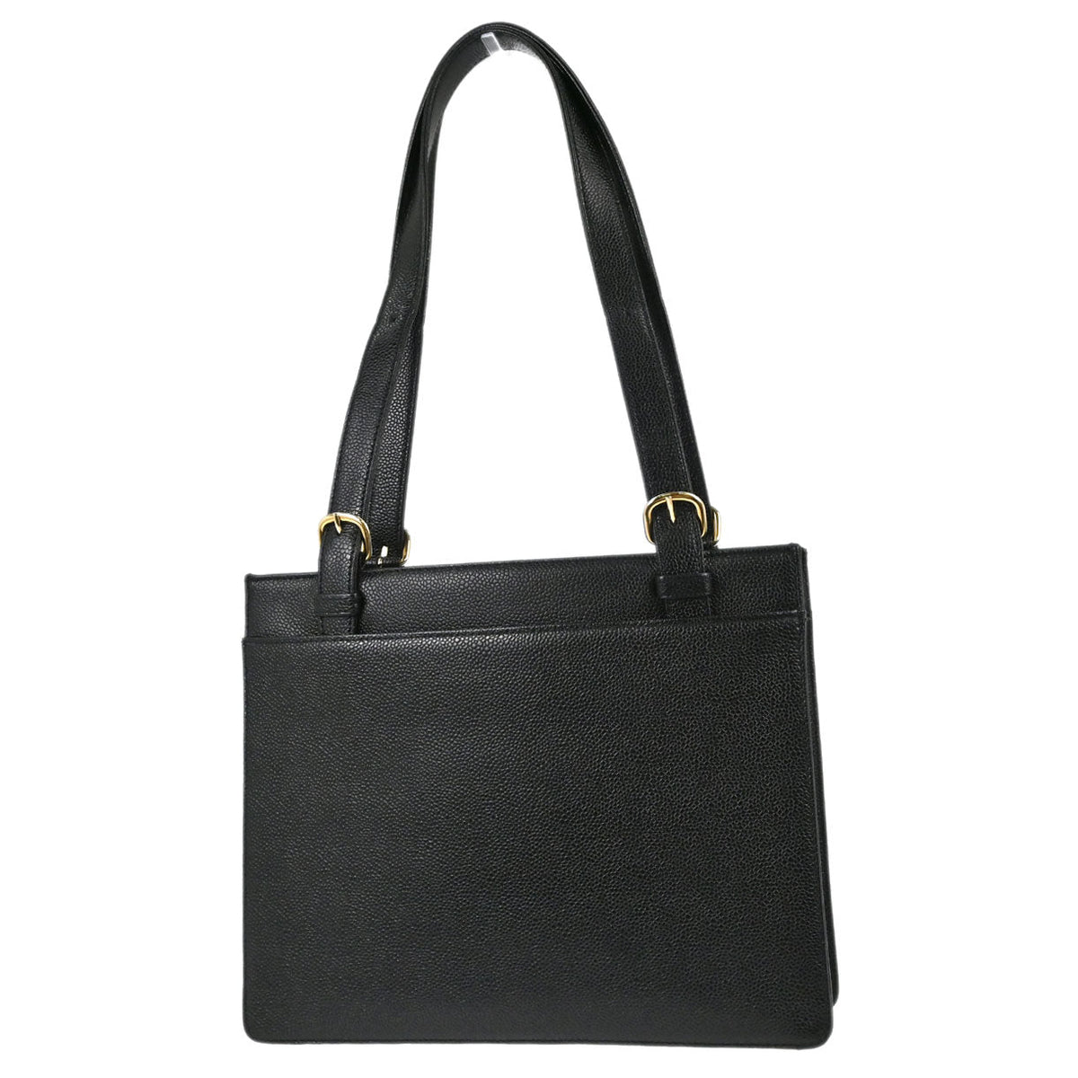 Chanel 1997-1999 Black Caviar Skin Tote Handbag