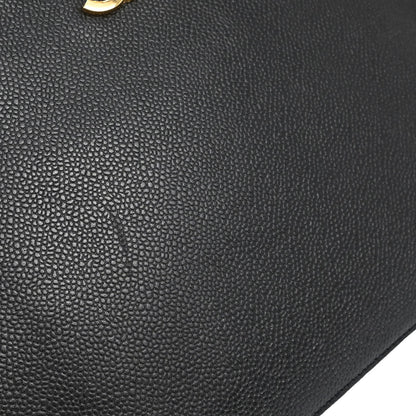 Chanel 1997-1999 Black Caviar Skin Tote Handbag