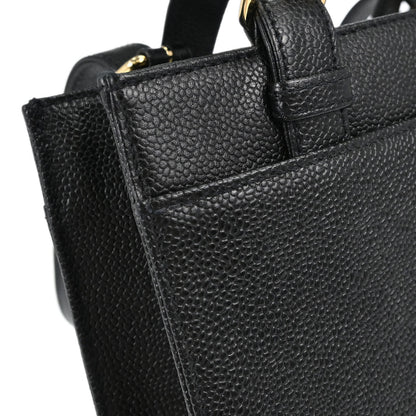 Chanel 1997-1999 Black Caviar Skin Tote Handbag