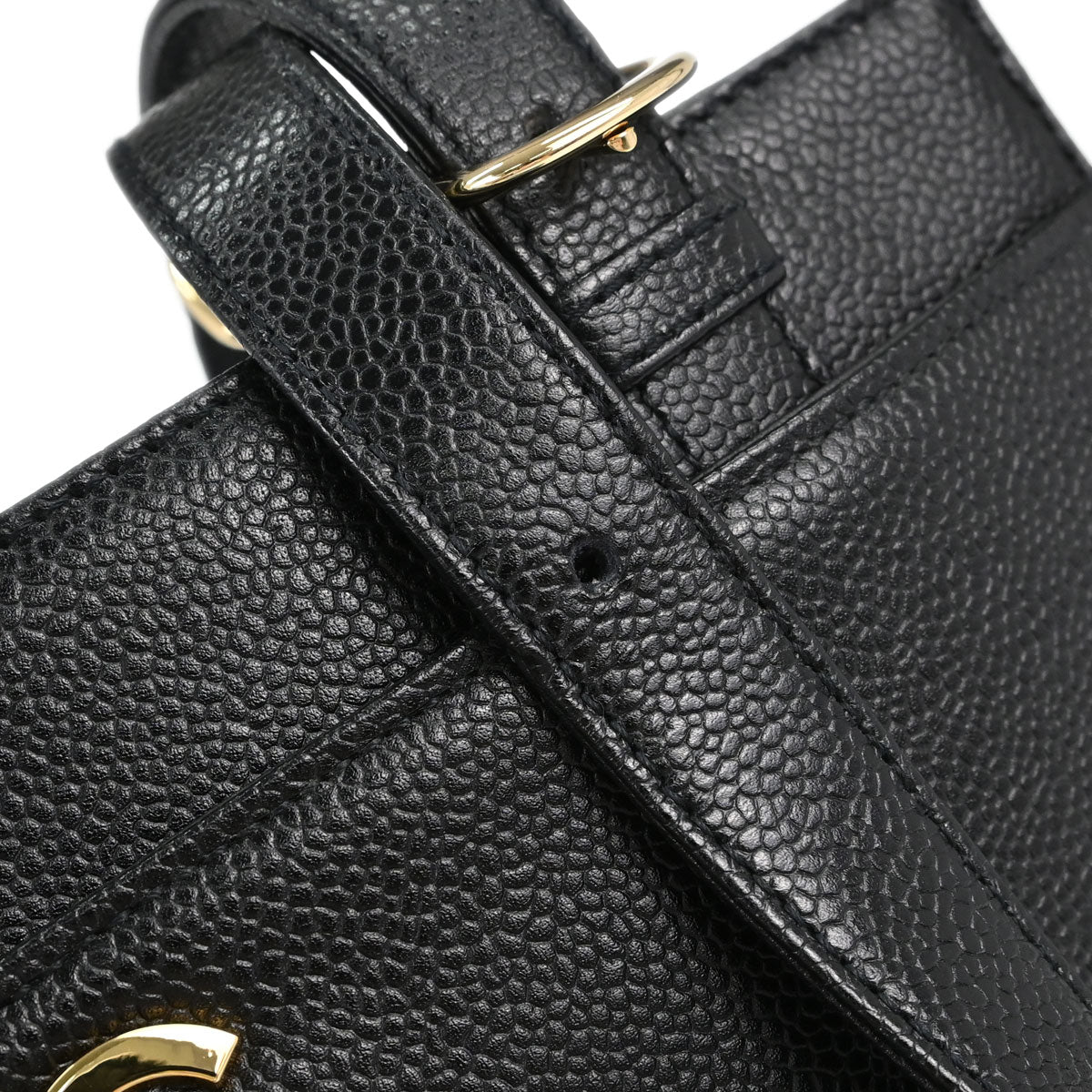 Chanel 1997-1999 Black Caviar Skin Tote Handbag