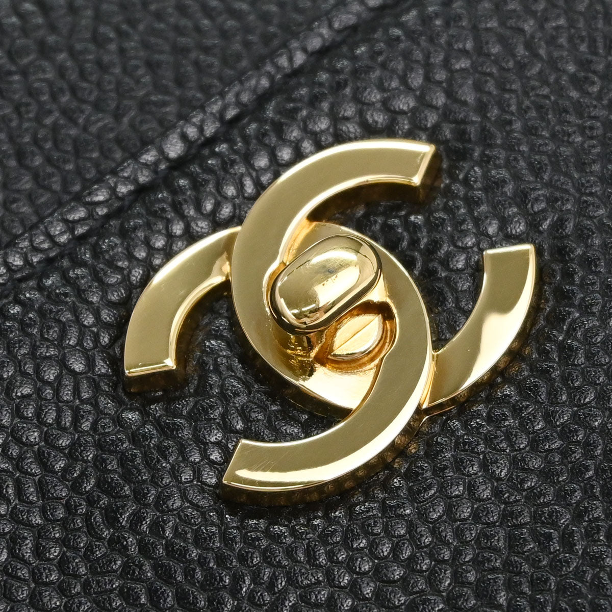 Chanel 1997-1999 Black Caviar Skin Tote Handbag